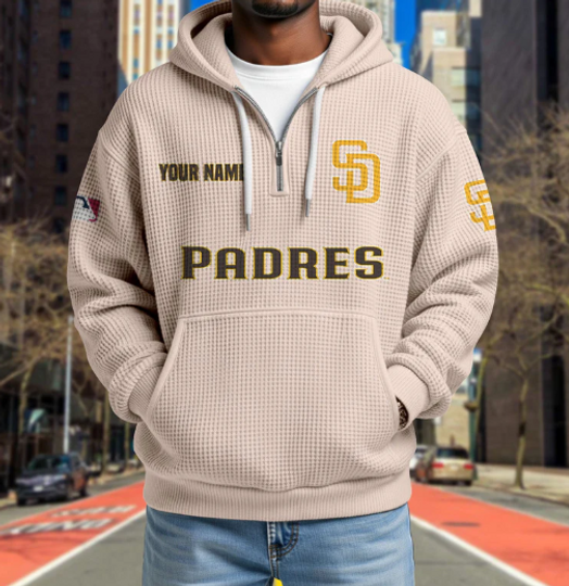 San Diego Padres Quarter Zip Waffle Hoodie