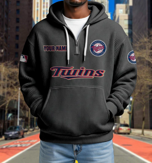 Minnesota Twins Quarter Zip Waffle Hoodie