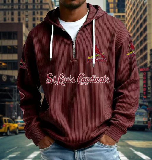 St. Louis Cardinals Quarter Zip Waffle Hoodie