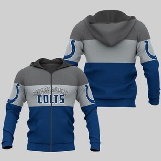 Indianapolis Colts Zip Up Hoodies Extreme Pullover Hoodie 3D