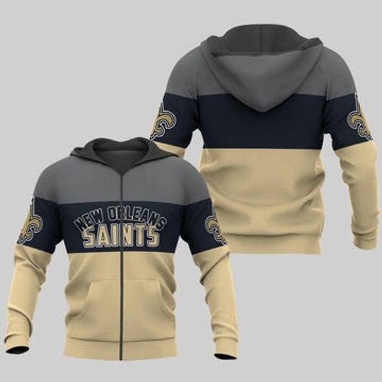 New Orleans Saints Zip Up Hoodies Extreme Pullover Hoodie 3D