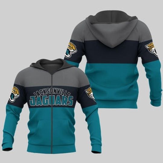 Jacksonville Jaguars Zip Up Hoodies Extreme Pullover Hoodie 3D
