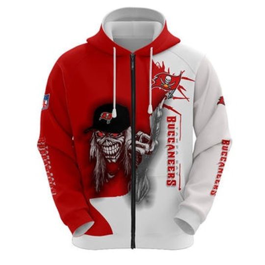 Iron Maiden Tampa Bay Buccaneers Zip Up Hoodies Pullover Hoodies