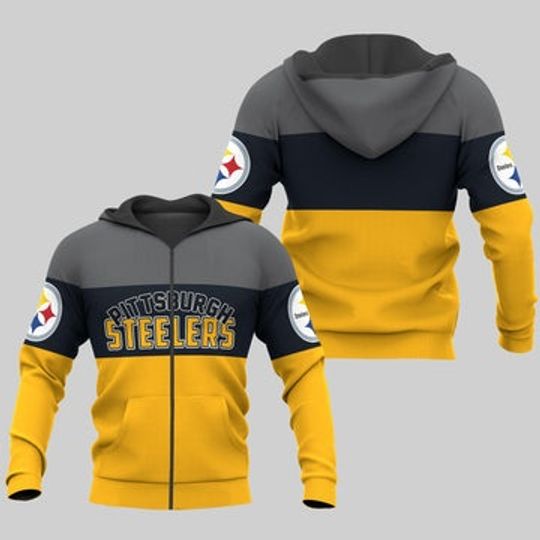 Discover Pittsburgh Steeler Zip Up Hoodies Extreme Pullover Hoodie 3D