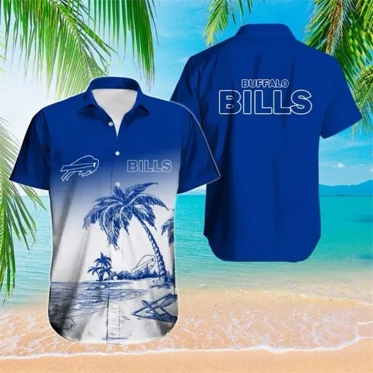 Discover Buffalo Bills Coastal Serenity Blue Hawaiian, Gift For Fans, Gift For Friends