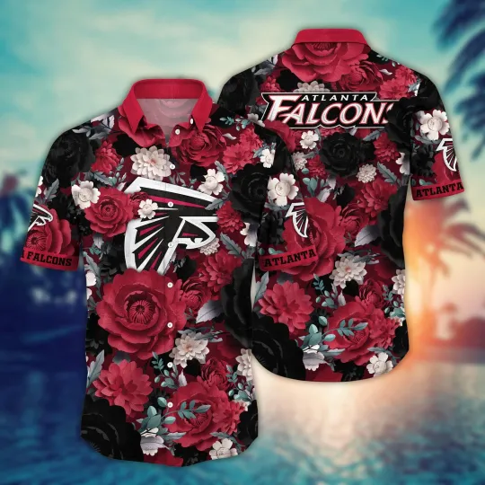 Atlanta Falcons Midnight Rose Hawaiian, Gift For Friends