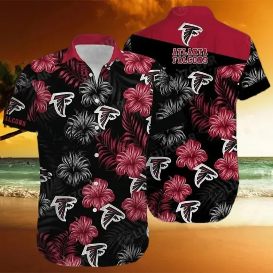 Atlanta Falcons Midnight Blossom Hawaiian, Gift For Friends