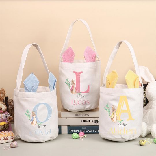 Personalized Easter Basket with Name, Custom Easter Basket For Kids, Girls Easter Baskets