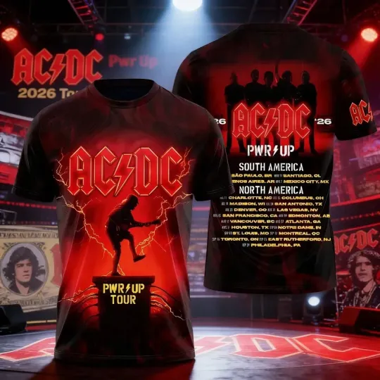 Discover AC.DC 2026 Tour 3D All Over Print Shirt