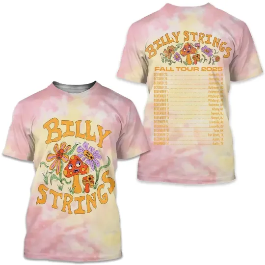 Discover Billy Stringss Mushroom with Dates Fall Tour 2025 3D T-shirt