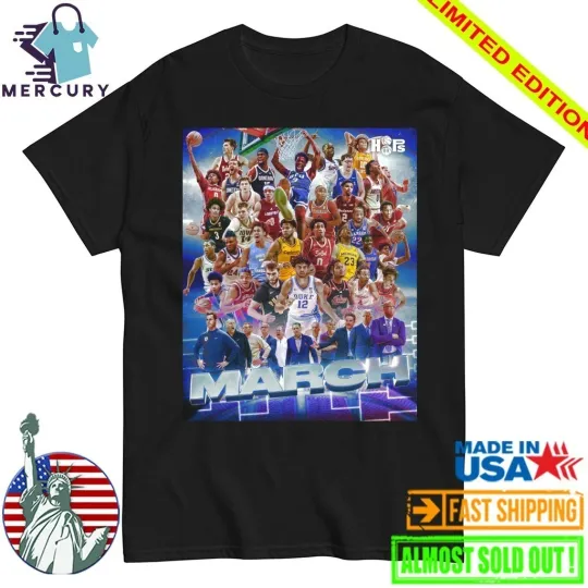 Discover NCAA March Madness 2026 Men’s Basketball March Is Here Here Baby Shirt
