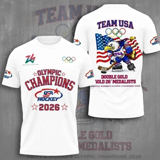 Discover USA Hockey Olympic Champions 2026 3D Apparel t-shirt