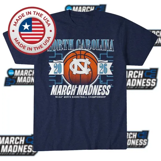 Discover UNC Tar Heels Men's Basketball 2026 March Madness Unisex T-Shirt