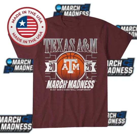 Discover Texas A&M Aggies Men's Basketball 2026 March Madness T-Shirt