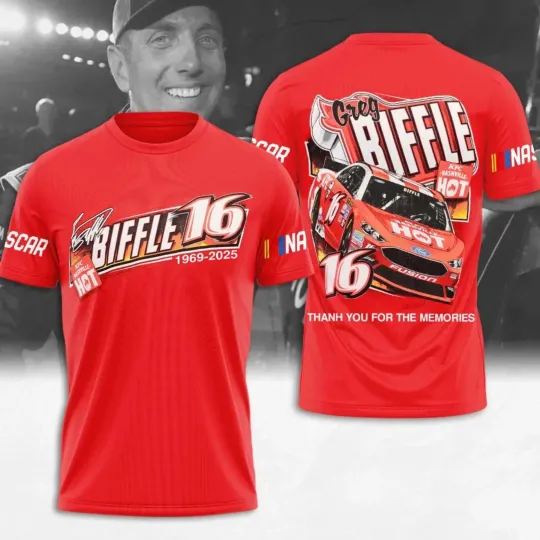Discover Greg Biffle 1969-2025 3D Shirt, Gift For Fan