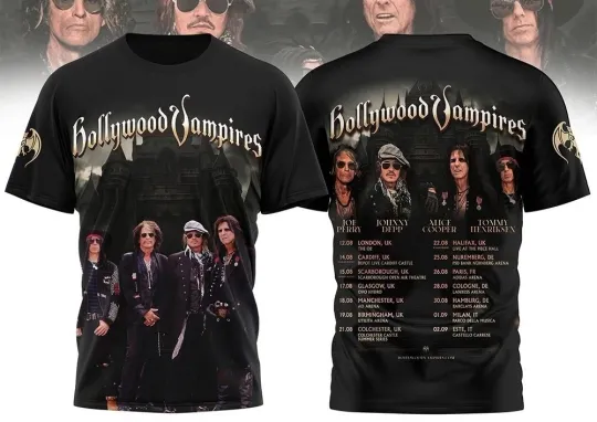 Discover Hollywood Vampires 2026 World Tour Shirt