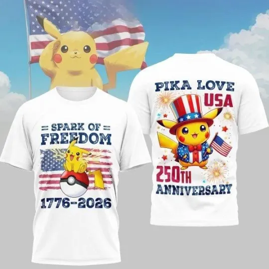 Discover Pika USA 250th Anniversary Spark Of Freedom T-Shirt