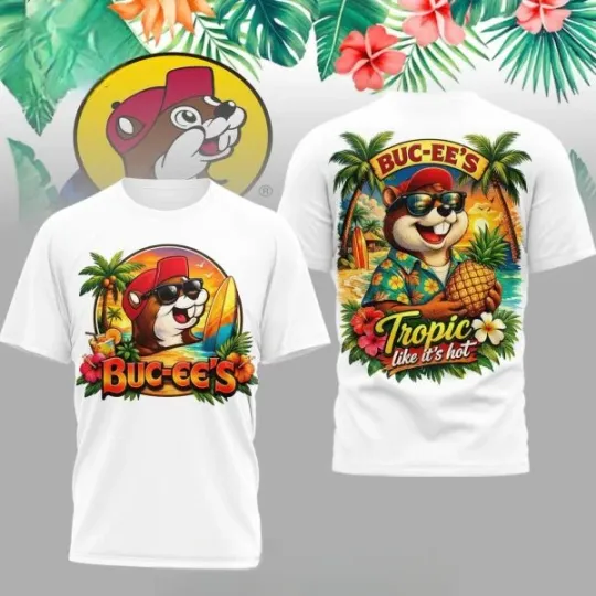 Bucees Tropic Like It’s Hot 2026 White T-Shirt