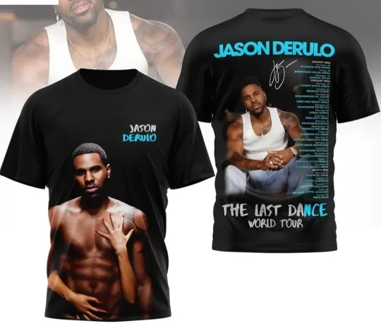 Discover Jason Derulo The Last Dance World Tour 2026 Concert Tour Dates AOP Shirt