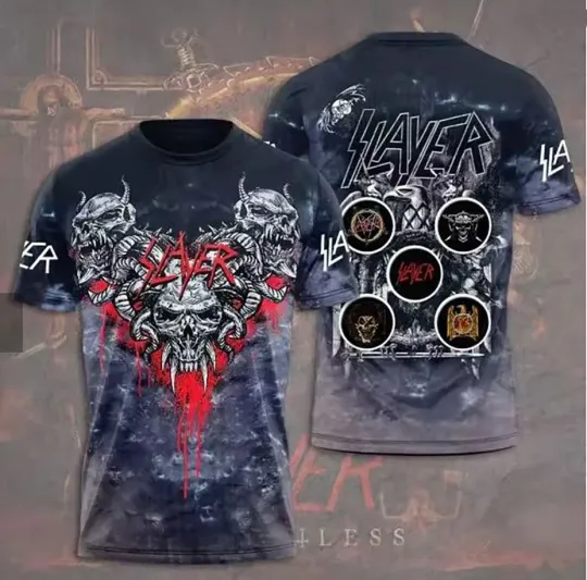 Discover Slayer Metal Rock 3D Print T-shirts