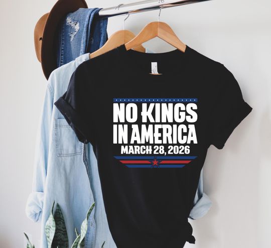 Discover No Kings In America Shirt March 28 2026, Protest Tee, Anti Authoritarian T-Shirt, Pro Democracy Sweatshirt, Patriotic Activist Crewneck