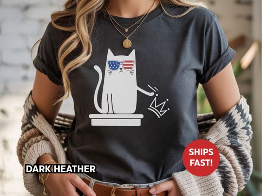 Discover No Kings in America Shirt, Anti Trump Resist Fascism TShirt, Silly Cat Meme Shirt, March 28 2026 Political Protest Shirt, Nope Liberal Gift