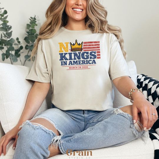 Discover No Kings in America March 28 2026 T-Shirt | Patriotic Protest Tee