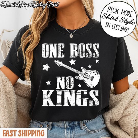 Discover One Boss No Kings T-shirt, Anti Monarchy Protest Tee, Political Freedom Shirt