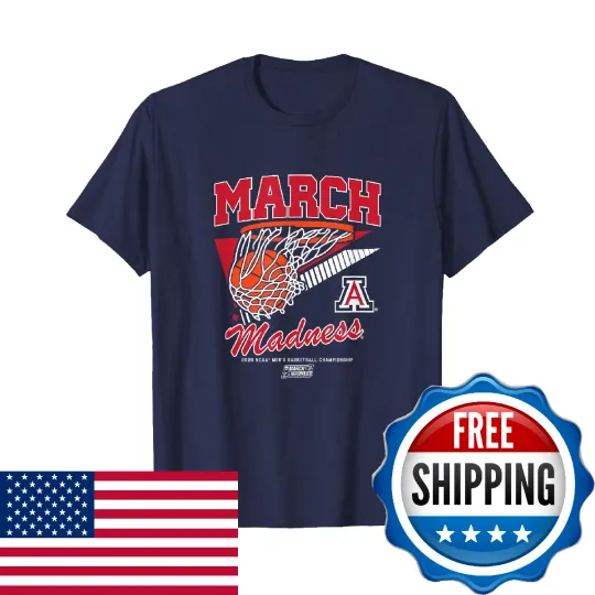 Discover Arizonna Wildcats MBB: 2026 March Madness Retro Swish T-Shirt