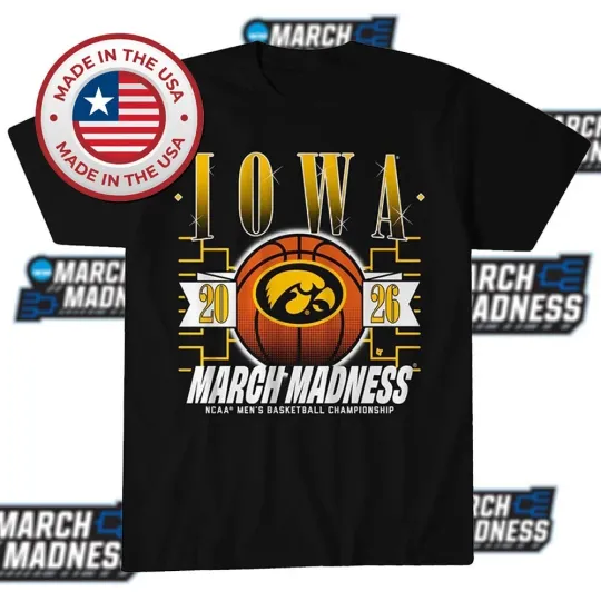 Discover Iowa Hawkeyes Men's Basketball 2026 March Madness Unisex T-Shirt