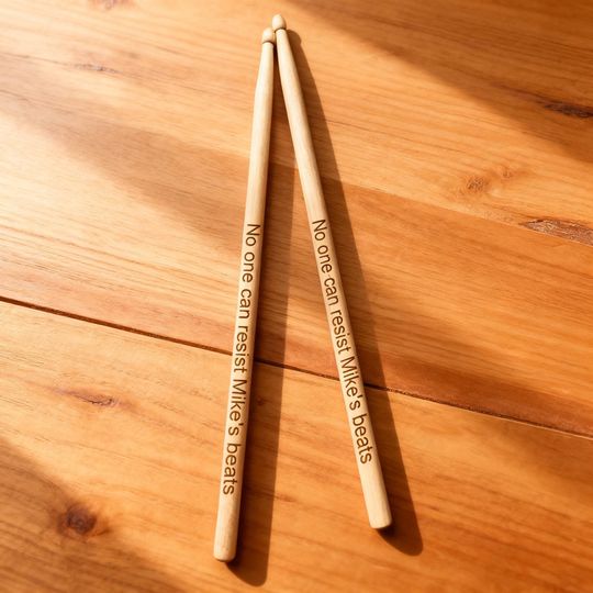 Custom Laser Engraved Drumsticks - Personalized Drum Gift for Drummers and Music Lovers