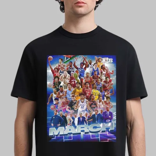 Discover NCAA March Madness 2026 Men's Basketball March Is Here Here Baby T-Shirt