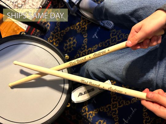Personalized Drumsticks Laser Engraved Gift for Drummers