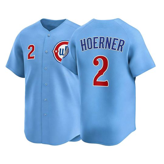 Discover Nico Hoerner Chicago Baseball Jersey,Light Blue Alternate Limited Player Shirt Man/Youth size,Custom Jersey