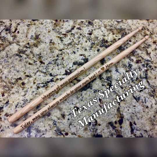 Personalized engraved drumsticks