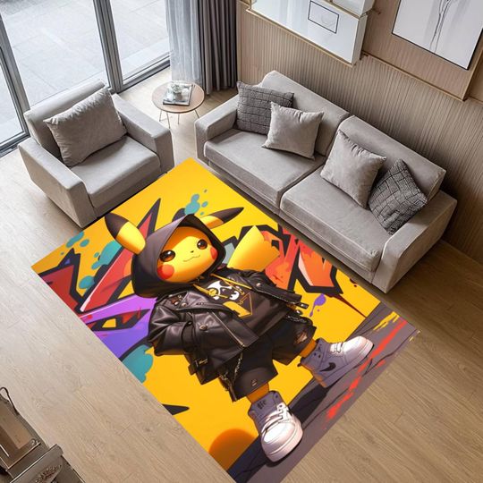 Discover Electric Monster Street Art Rug, Urban Cartoon Kids Room Carpet
