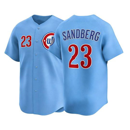 Discover Ryne Sandberg Chicago Baseball Jersey,Light Blue Alternate Limited Player Shirt Man/Youth size,Custom Jersey