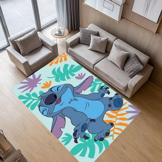 Discover Alien Tropical Area Rug, Kids Playroom Character Rug