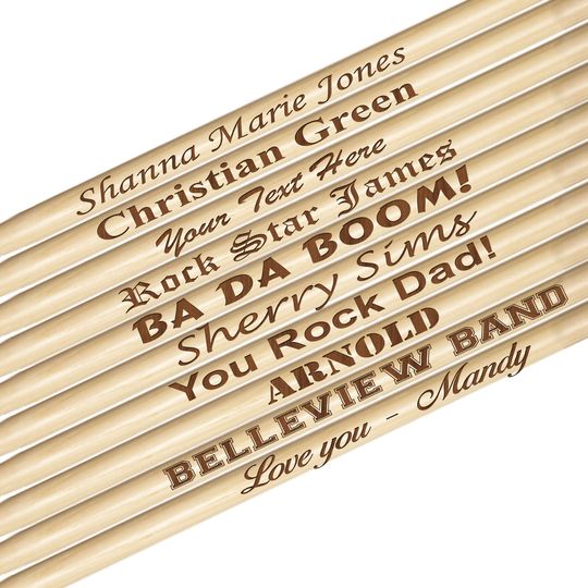 Custom Wooden Drumsticks, Laser Engraved Drum Sticks, Wood Drum Sticks, Drummer Sticks, Drumstick Personalized