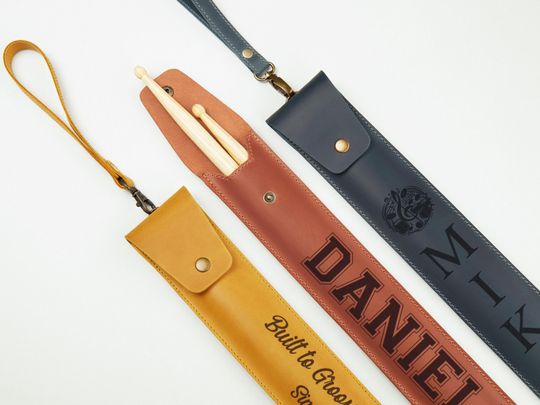 Discover Drumstick Holder, Personalized Leather Drumsticks Bag