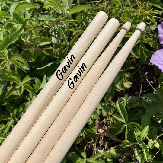 Discover 5A Drumstick Bag Engraved With Your Name, A Personalized Beechwood Drum Kit Gift