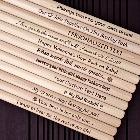 Personalized Drumsticks - Custom Engraved Drummer Gift for Men, Dad, Son, Husband, Boyfriend