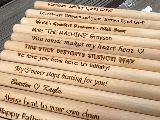 Engraved Drum Sticks Custom Message, Personalized Drumsticks, Gift for Drummer