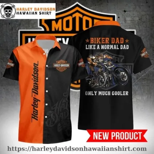 Discover Cool Biker Dad Harley Motor Racing Davidsonn Hawaiian Shirt