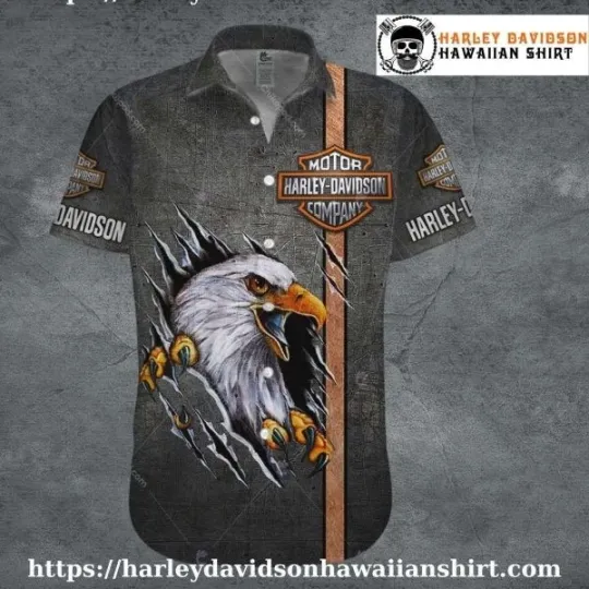 Discover Eagle Claw Tear Harley Motor Racing Davidsonn Hawaiian Shirt for Men