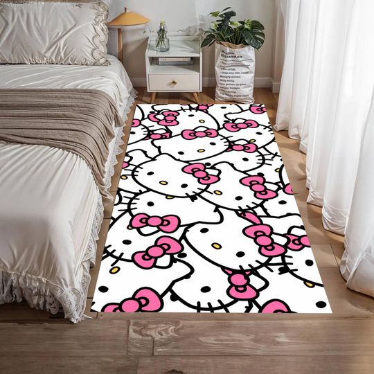 Discover Hello Kitty Runner Rug, Washable Cat Pattern Carpet