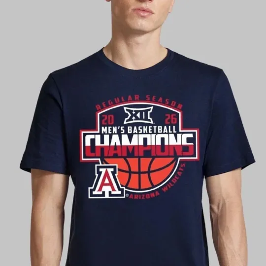 Discover Arizonna Wildcats Men's Basketball 2026 Big 12 Season Champions Locker T-Shirt
