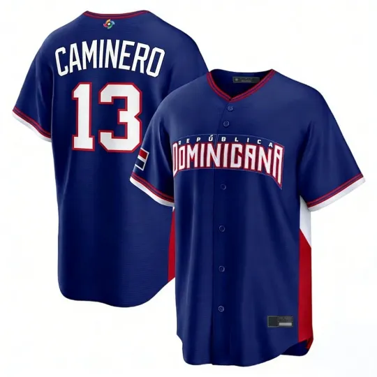 Discover Dominican Republic Men's Caminero Royal 2026 World Baseball Classic Jersey
