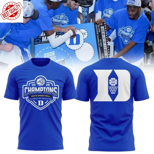 Discover Duke Blue Devils ACC Men’s Basketball Tournament Champions 2026 Shirt S-3XL