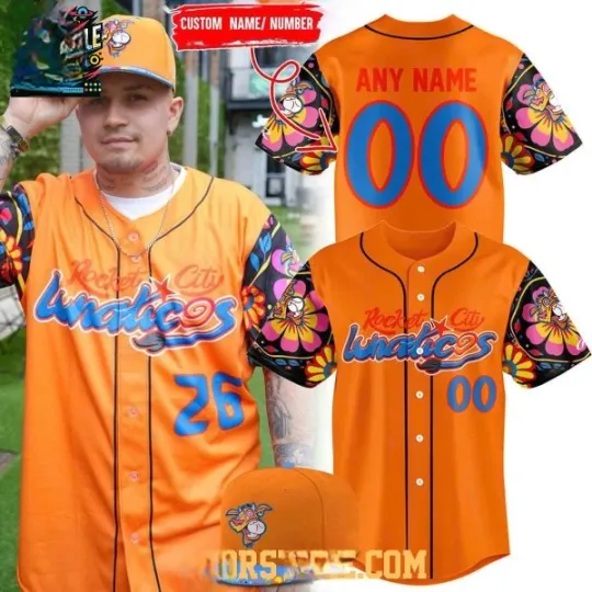 Discover Trash Pandas Rawlings Orange Lunaticos 2026 Baseball Jersey